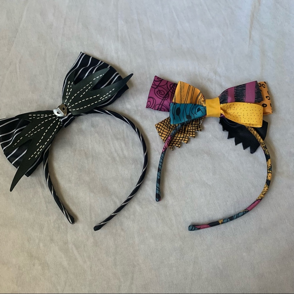 Loungefly Nightmare Before Christmas Headbands with Bows of Jack and Sally!